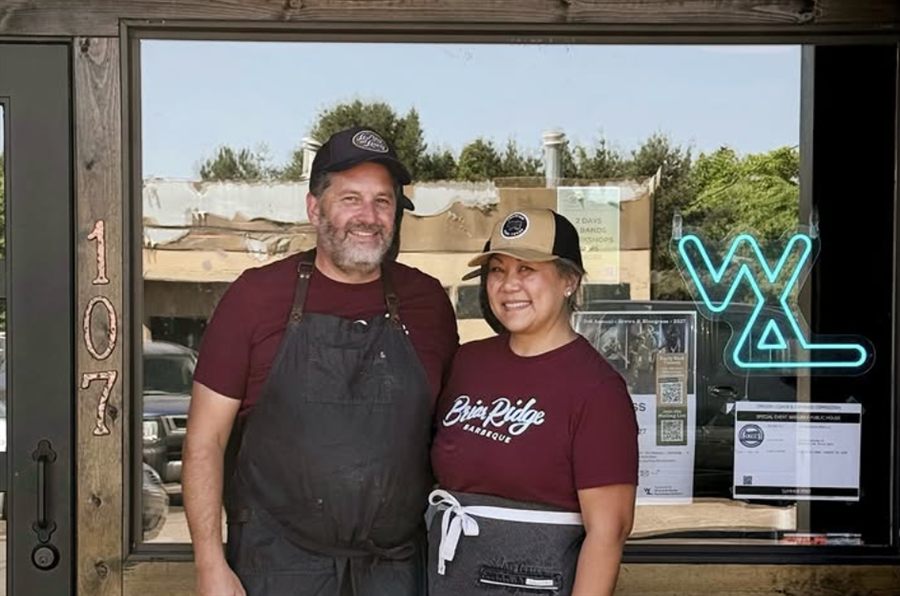 Kyle and Sylvia Kapphahn, founders of Briar Ridge BBQ, outside their Newberg location